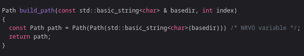 cppinsight tells that path is an NRVO variable